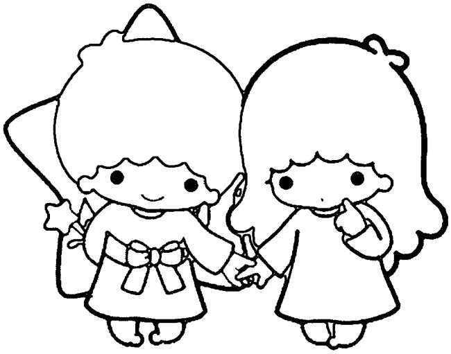 Little Twin Stars Dibujos Para Colorear Gratis