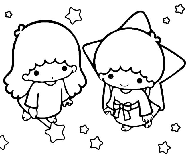 Little Twin Stars dibujos para colorear gratis